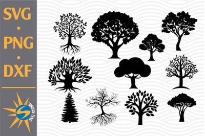 Tree Silhouette SVG&2C; PNG&2C; DXF Digital Files Include