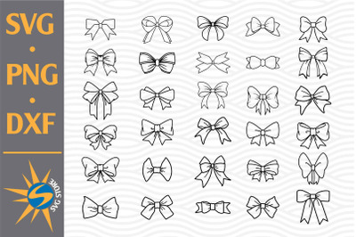 Bow Outline SVG, PNG, DXF Digital Files Include