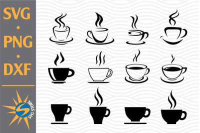 Coffee Cup SVG, PNG, DXF Digital Files Include