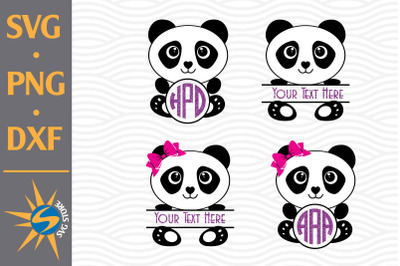 Panda Monogram SVG&2C; PNG&2C; DXF Digital Files Include