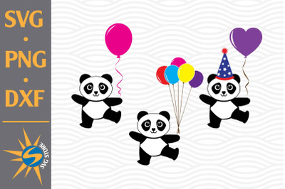 Panda With Balloon SVG, PNG, DXF Digital Files Include