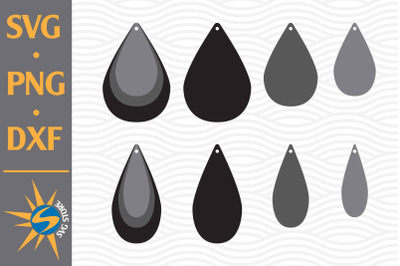 Tear Drop Earring SVG&2C; PNG&2C; DXF Digital Files Include