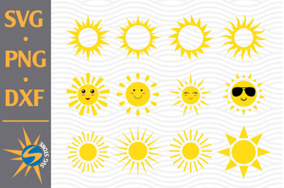 Sun&2C; Cute Sun SVG&2C; PNG&2C; DXF Digital Files Include