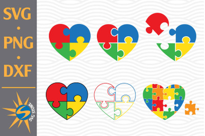 Heart Autism SVG, PNG, DXF Digital Files Include