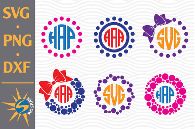 Dot Polka Monogram SVG&2C; PNG&2C; DXF Digital Files Include