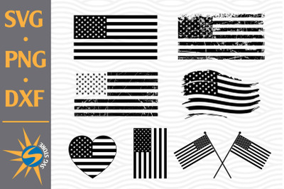 US Flag Silhouette SVG, PNG, DXF Digital Files Include