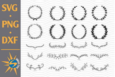 Floral Wreath SVG, PNG, DXF Digital Files Include