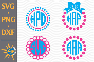 Dot Circle Monogram SVG&2C; PNG&2C; DXF Digital Files Include