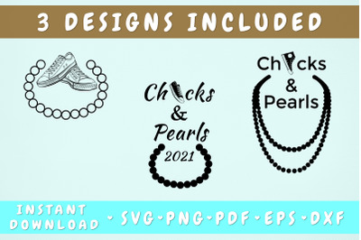 Chucks and Pearls SVG - 3 Designs