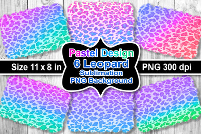 Sublimation PNG Pastel Color Leopard Background