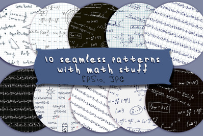 Seamless math stuff patterns