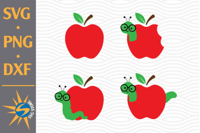 Apple Worm SVG, PNG, DXF Digital Files Include