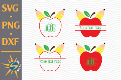 Apple Monogram SVG, PNG, DXF Digital Files Include