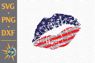 Distressed Lip US Flag SVG, PNG, DXF Digital Files Include