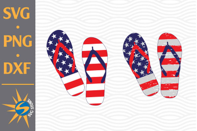 Flip Flop US Flag SVG, PNG, DXF Digital Files Include