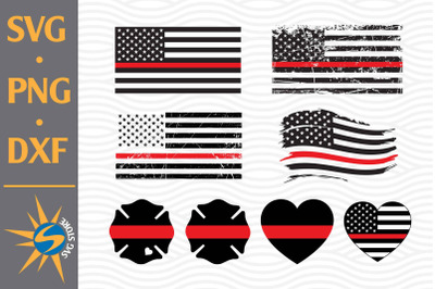 Firefighter&nbsp;Thin Red&nbsp;Line SVG, PNG, DXF Digital Files Include