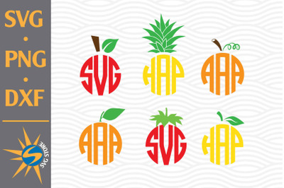 Fruits Monogram SVG, PNG, DXF Digital Files Include