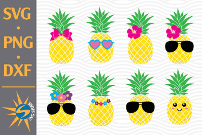 Pineapple, Cute Pineapple SVG, PNG, DXF Digital Files Include