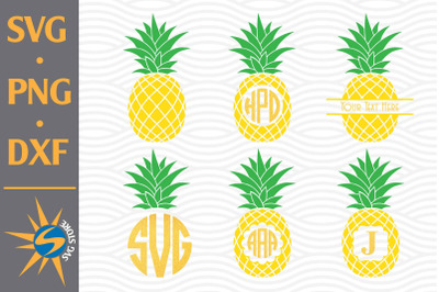 Pineapple Monogram SVG&2C; PNG&2C; DXF Digital Files Include