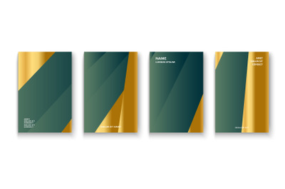 Luxurious and rich cover vector illustration set, golden foil and gold