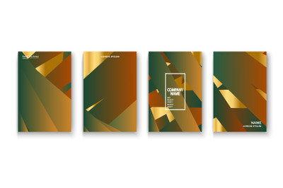 Luxurious and rich cover vector illustration set, golden foil and gold