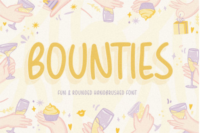 BOUNTIES Fun &amp; Rounded Handbrushed Font