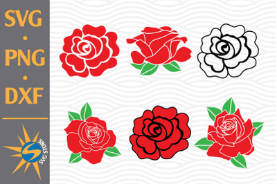 Rose SVG&2C; PNG&2C; DXF Digital Files Include