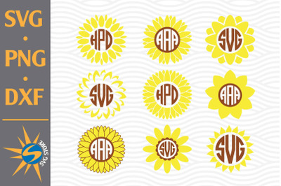 Sunflower Monogram SVG&2C; PNG&2C; DXF Digital Files Include