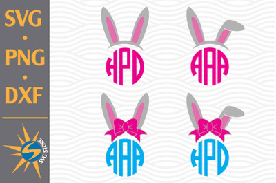 Easter Head Monogram SVG&2C; PNG&2C; DXF Digital Files Include