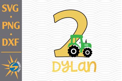 2nd Birthday Tractor SVG, PNG, DXF Digital Files Include