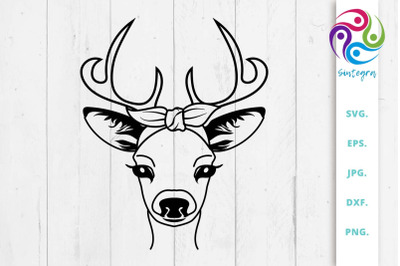 Deer Bandana Svg&2C; Antlers Deer Svg