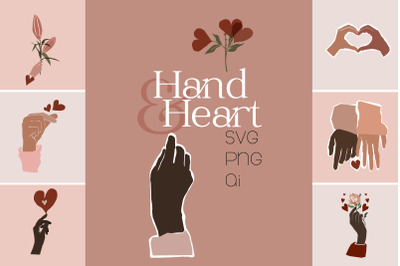Hand and Heart Graphics Set