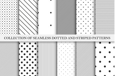 Black and white seamless patterns