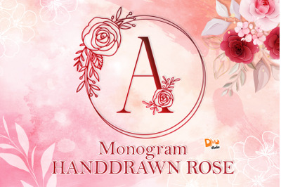 Monogram Handdrawn Rose Font