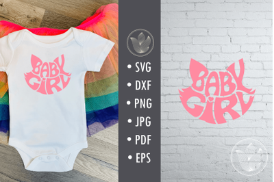 Baby girl cat shape, Svg cut file, lettering design