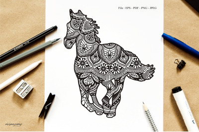 Animal Vector Mandala Line Art Style