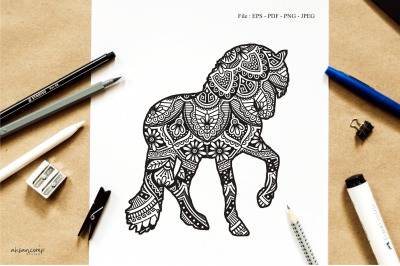 Animal Vector Mandala Line Art Style