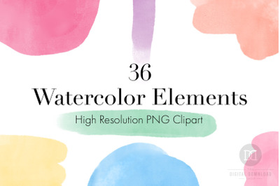 Watercolor Elements Clipart