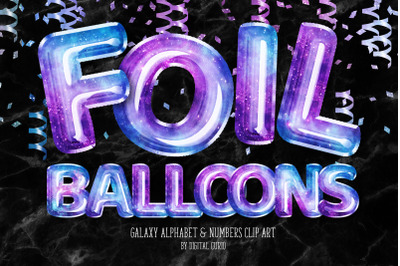 Galaxy Foil Balloon Alphabet Clipart