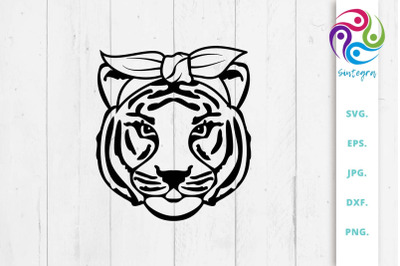 Tiger Bandana Svg, Tiger Scarf SVG