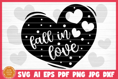 Fall In Love Conversation Heart Valetine&#039;s Day SVG Cut File