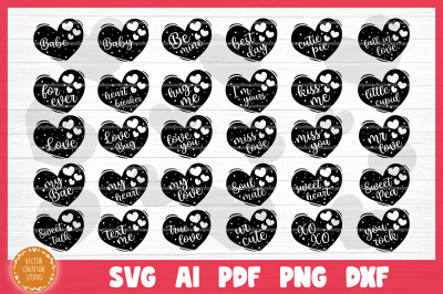 Conversation Hearts SVG Bundle Valetine&#039;s Day Cut Files