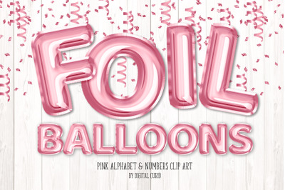 Pink Foil Balloon Alphabet Clipart