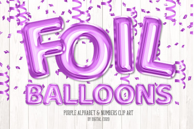 Purple Foil Balloon Alphabet Clipart