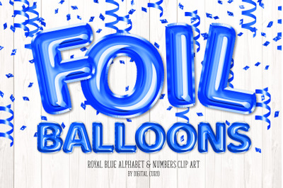 Royal Blue Foil Balloon Alphabet Clipart
