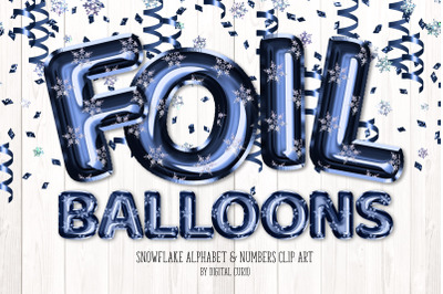 Snowflake Foil Balloon Alphabet Clipart