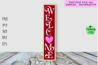 Welcome valentine porch sign svg, valentine sign svg