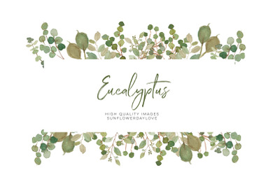 Eucalyptus Clipart, Green wreath, Wedding greenery