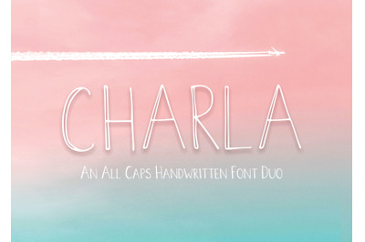 Charla | All Caps Handwritten Font Duo