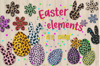 Set of Easter elements.